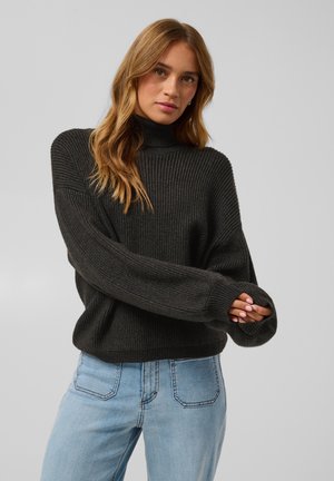 Kaffe, KABARBARA ROLLNECK PULLOVER - Pullover - dark grey melange