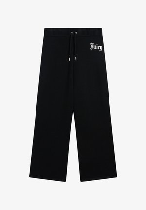 Juicy Couture, JUICY COUTURE JOGGINGHOSE KNIT TRACKPANT WITH DIAMANTE LOGO - Tracksuit bottoms - black