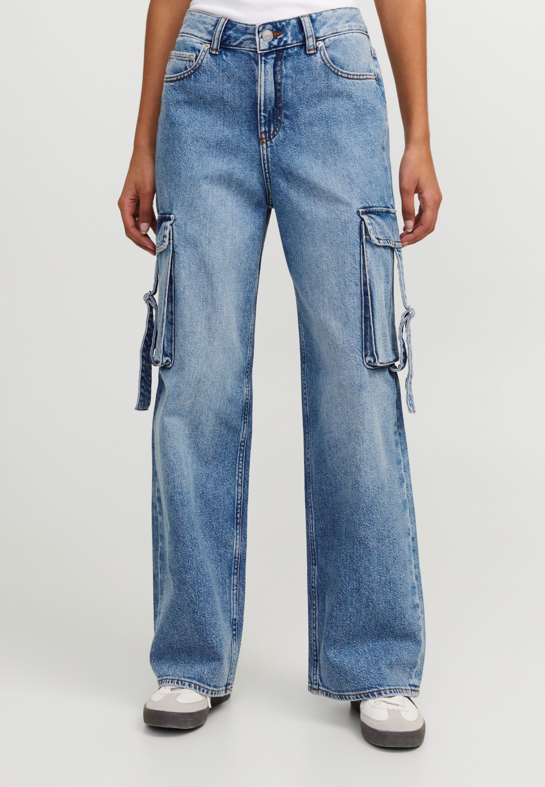 【関税&送料込】Off-White Blue Wide Cargo Denim Jeans Cargo Over Pants in BLUE for Women | Off-White™