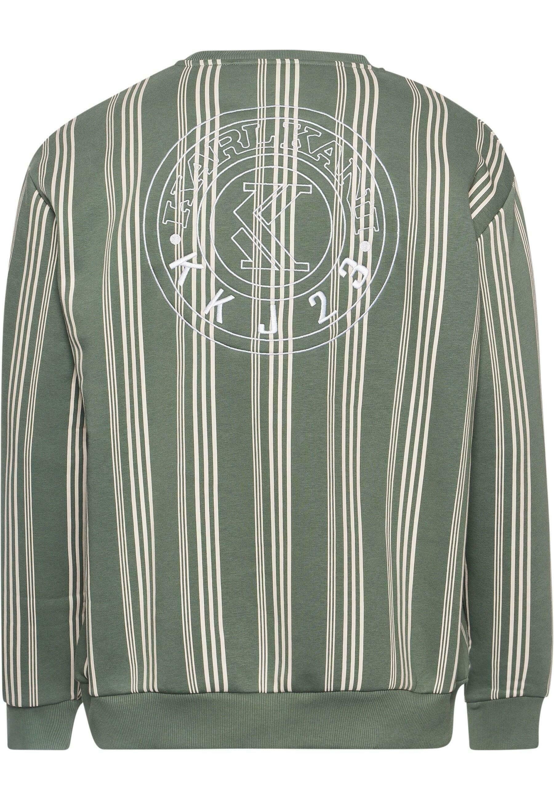 KARL KANI◆Small Signature Striped Crew Sweatshirt [Green] Karl Kani SMALL SIGNATURE STRIPED CREW - Sweatshirt - dusty