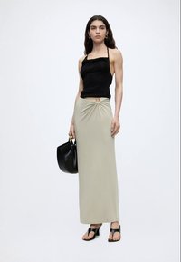 Good American MAXI SKIRT - Pencil φούστα - mushroom