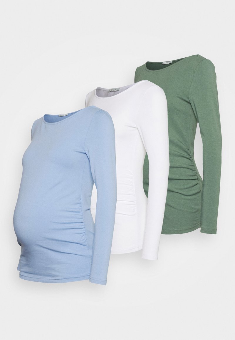 Anna Field MAMA 3 PACK - Camisola de manga comprida - white/light blue /green