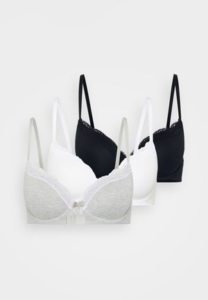 3 PACK - Merevítős melltartó - grey/black/white