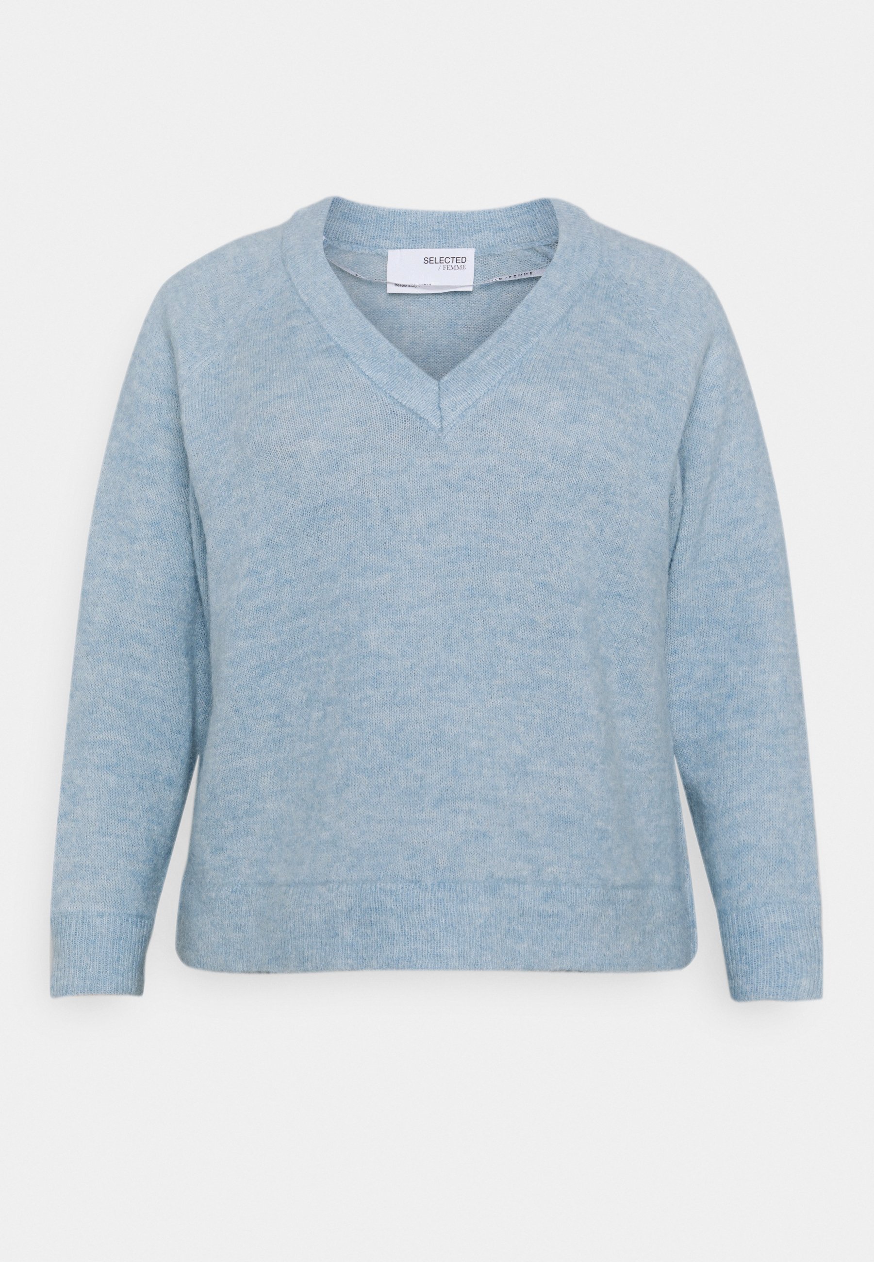 light blue v neck sweater women's