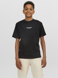 Jack & Jones Junior - JORVESTERBRO SS CREW NECK NOOS - Potiskana majica - black Miniaturna slika 1