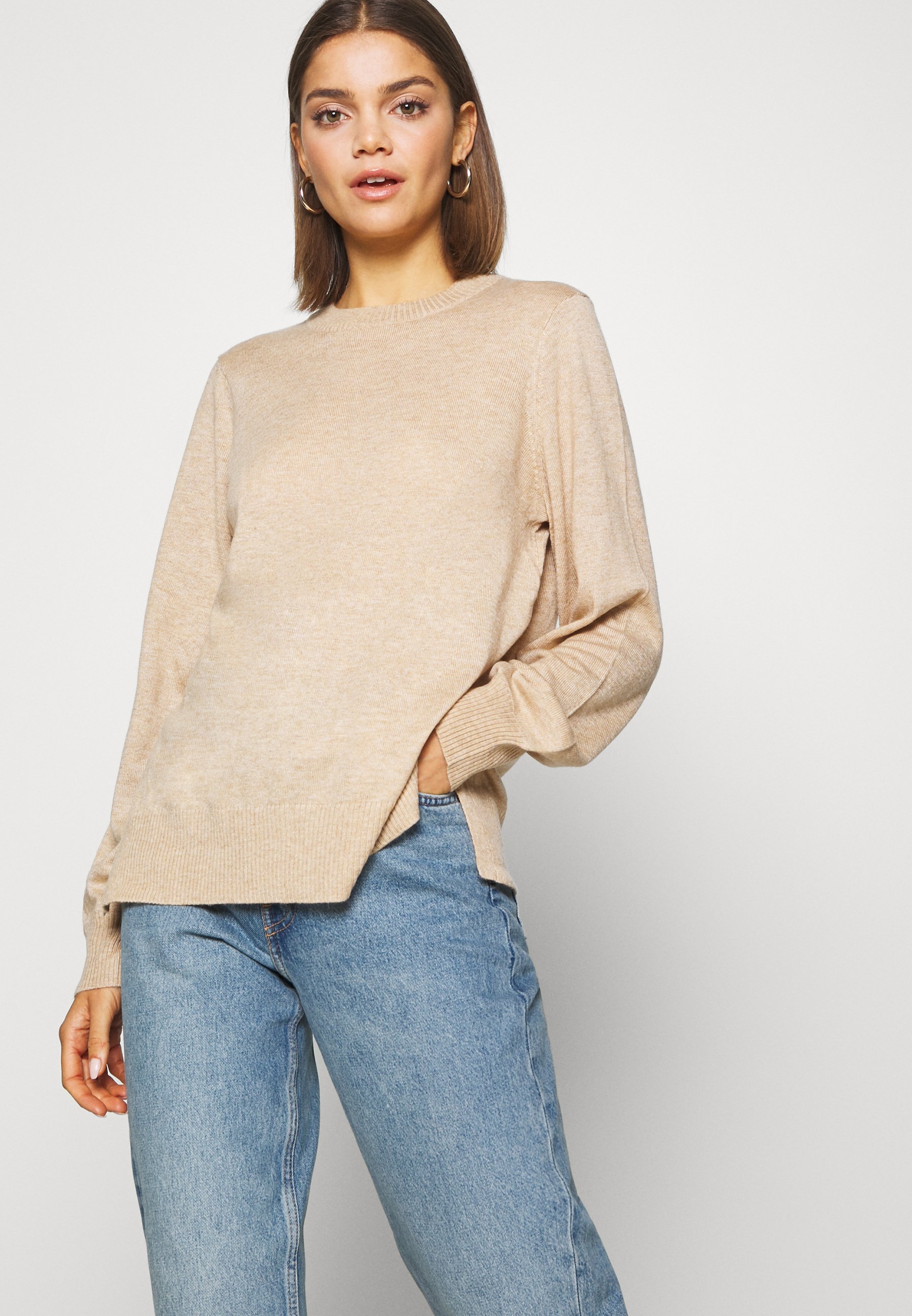 Gina Tricot ASTA Strikkegenser beige melange Zalando.no Gina Tricot ASTA - Strikkegenser - beige melange