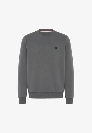 Hallhargiga särk ümmarguse kaela, soonikute ja äärtega. Rinnal on väike must logo. Pehme tekstuur ja lihtne disain.