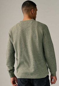 Next TEXTURED LONG SLEEVE GRANDAD - Neule - green waffle