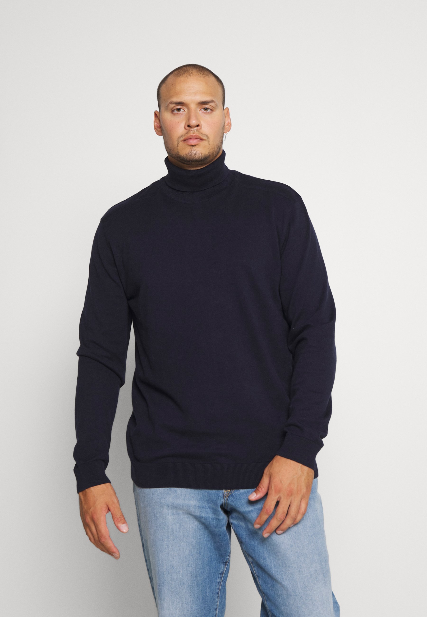 Selected Homme SLHBERG ROLL NECK - Strickpullover - navy blazer/dunkelblau