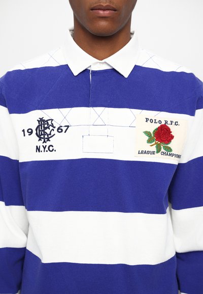 Polo Ralph Lauren LONG SLEEVE RUGBY - Polo - white/active blue