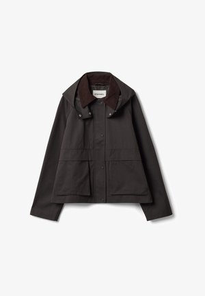 Stefanel, JACKET WITH ZIP AND CORDUROY COLLAR, REGULAR FIT. - Chaqueta de entretiempo - black