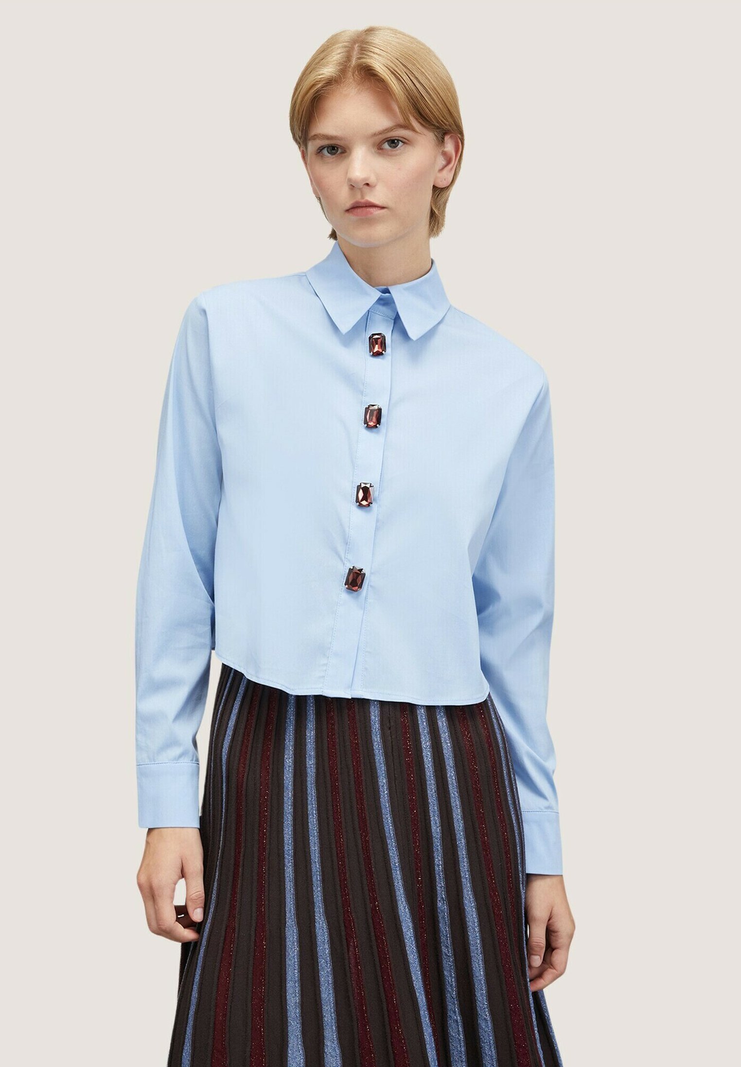 Floerns Camicette da donna a maniche lunghe con bottoni
