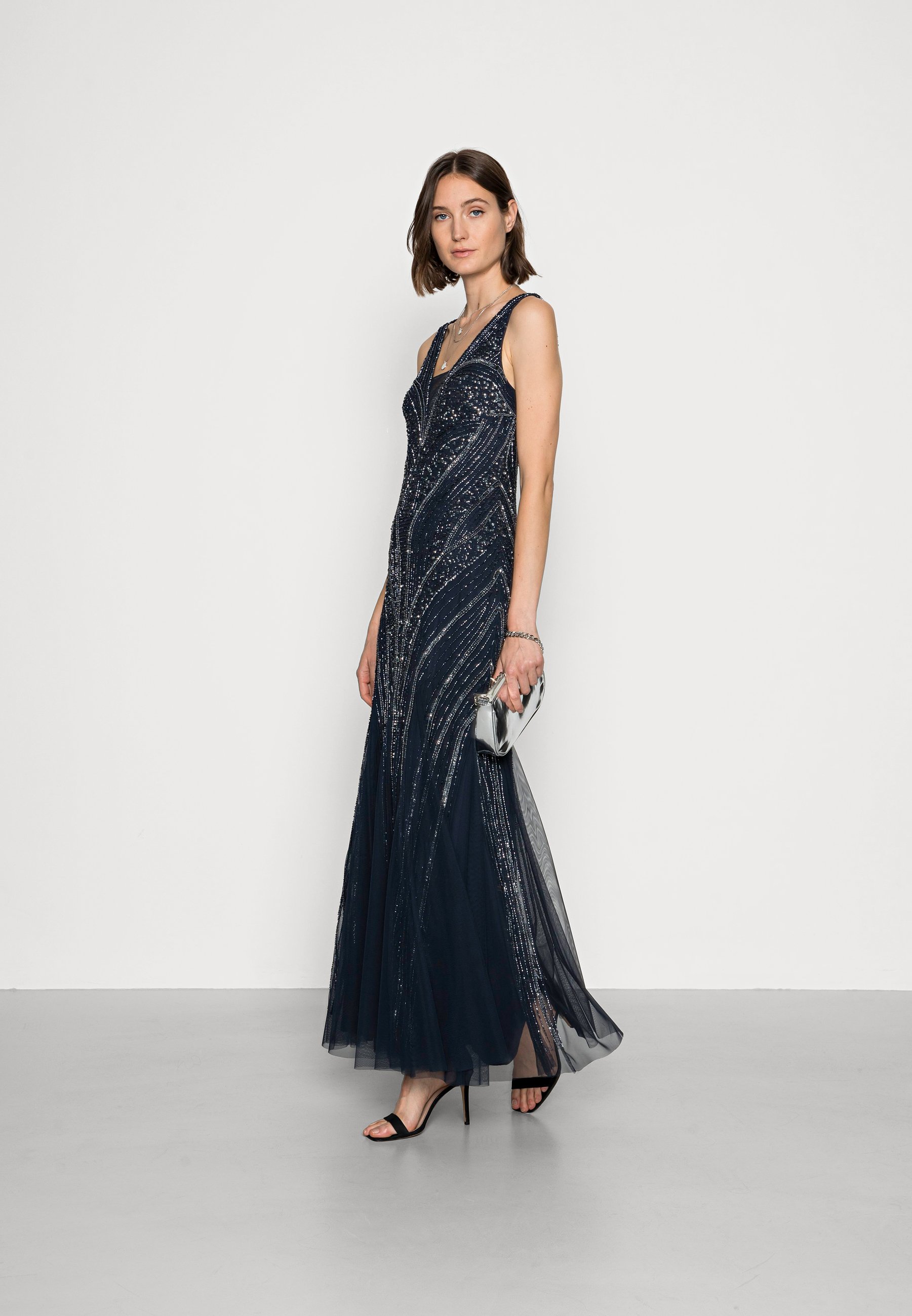 Adrianna Papell BEADED GOWN WITH GODETS 