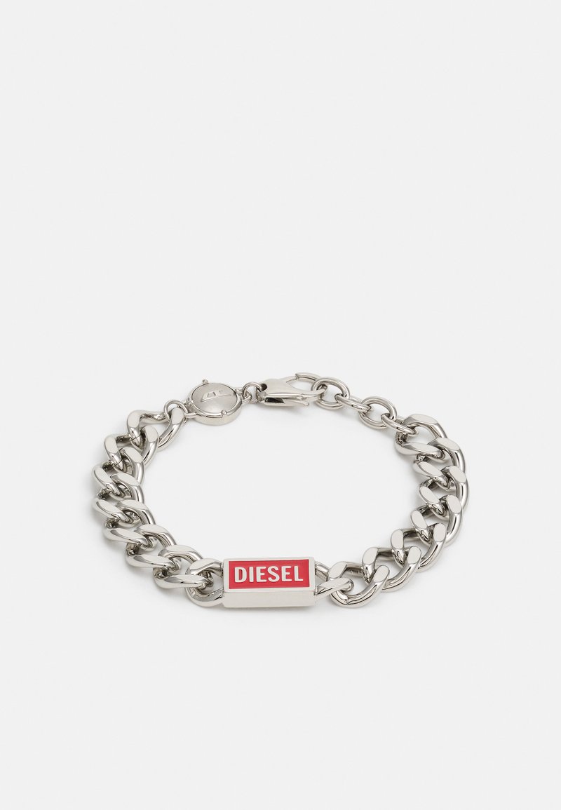 Diesel LOGO CHAIN BRACELET - Bracelet - silver-coloured/red
