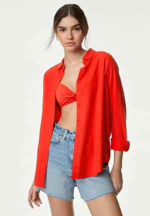 COLLARED RELAXED SHIRT - Camicia - flame