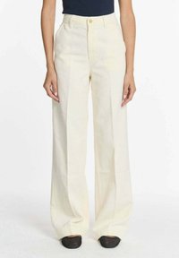 SIERRA - HIGH WAIST LONG STRAIGHT WIDE LEG - Pantalon classique - creme