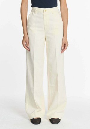 SIERRA - HIGH WAIST LONG STRAIGHT WIDE LEG - Broek - creme
