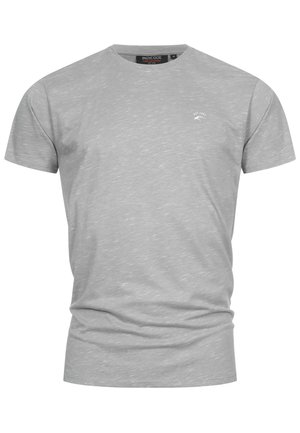 Grå, t-skjorte med korte ermer laget av myk stoff. Har en diskret logo på brystet og en klassisk rund hals.