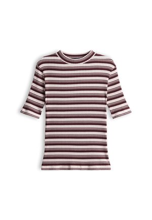 OPUS, SLIM FIT STRIPED - T-shirt imprimé - cherry jam