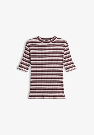 OPUS, SLIM FIT STRIPED - T-shirt imprimé - cherry jam