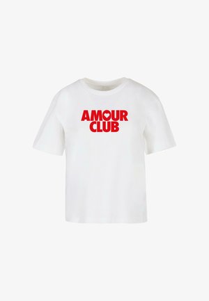 Mister Tee, AMOUR CLUB HEART TEE - Tričko s potlačou - white