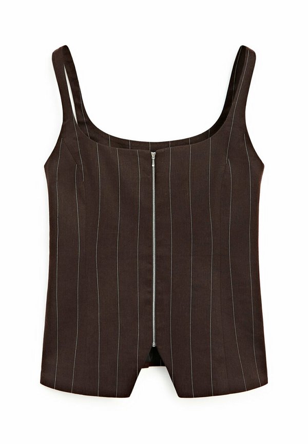 FITTED STRIPED WITH ZIP - Waistcoat - bordeaux4