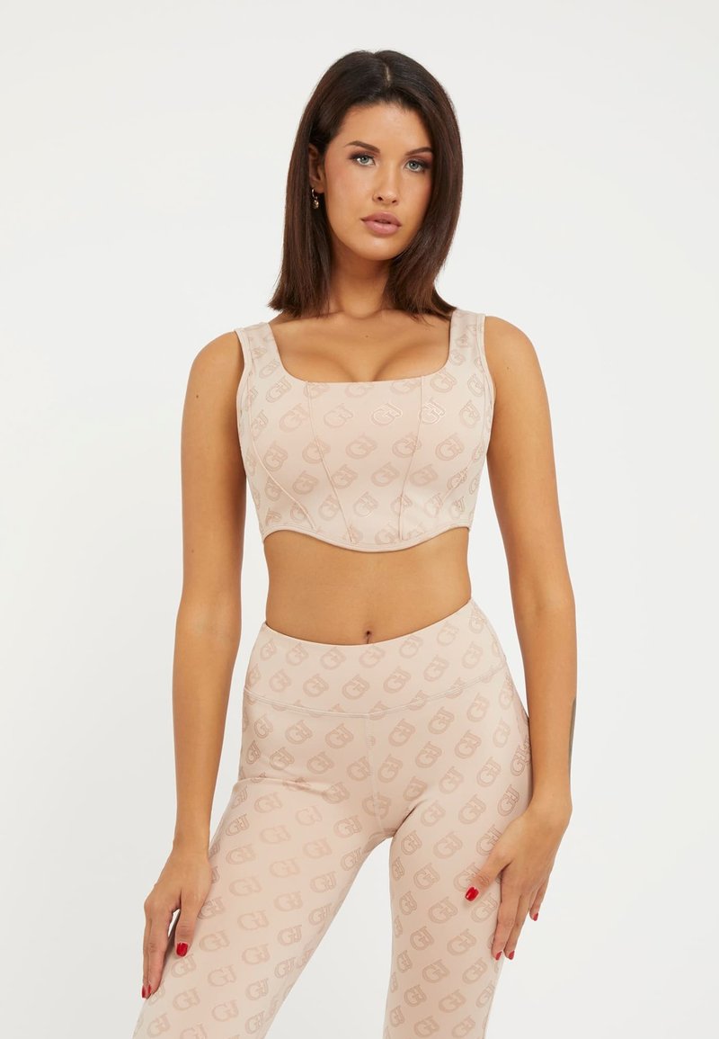 Guess MIT ALLOVER-GJ-LOGOPRINT - Bustier - mehrfarbe rose/rosa - Zalando.at