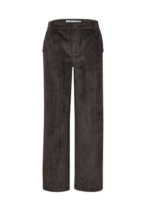 Street One, MID WAIST STRAIGHT LEG HOSE MIT KNÖPFEN - Pantalon classique - black coffee