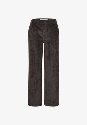 Street One, MID WAIST STRAIGHT LEG HOSE MIT KNÖPFEN - Pantalon classique - black coffee