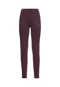 Leggings fitted viola con un motivo testurizzato, dotati di un dettaglio logo sull'anca. Realizzati in materiale elastico e traspirante.
