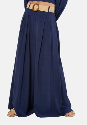 Apricot PLEATED PALAZZO WITH BELT - Trousers - navy