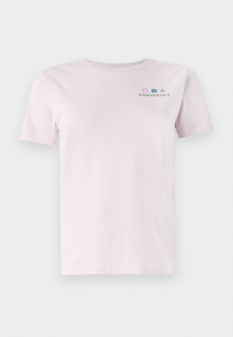 Converse T-shirt print donkerroze