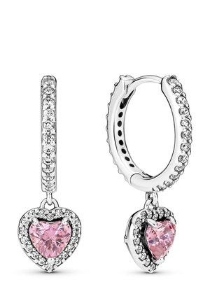 SPARKLING HALO HEART HOOP - Boucles d'oreilles - silver coloured