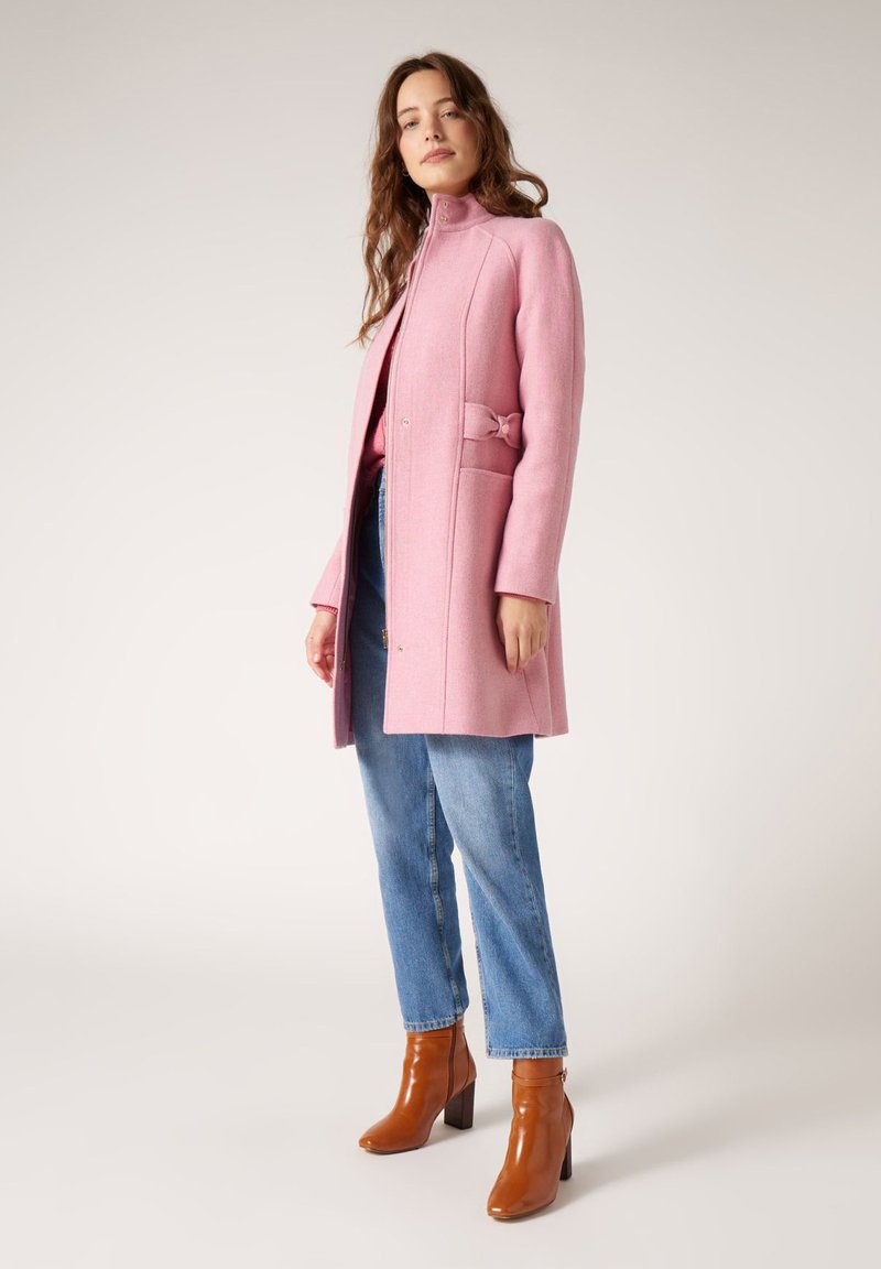Avec Manteau Rose Long Manteau Long En Laine Avec Ceinture Seguret