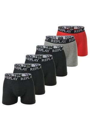 Replay 6ER PACK LOGO EINFARBIG - Boxer Briefs - schwarz schwarz grau rot