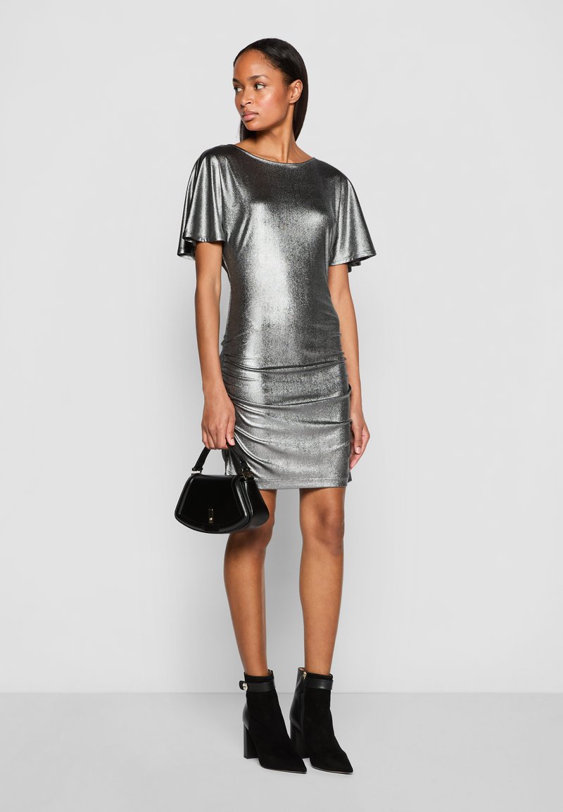 BOSS ECRYSTAL - Cocktail dress / Party dress - silver coloured/black -  Zalando.co.uk