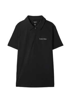 Calvin Klein, CALVIN KLEIN ZIP PIQUE SPORT POLO SHIRT - Poloshirts - black