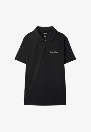 Calvin Klein, CALVIN KLEIN ZIP PIQUE SPORT POLO SHIRT - Poloshirts - black