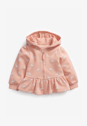SOFT TOUCH - Sweat à capuche zippé - orange