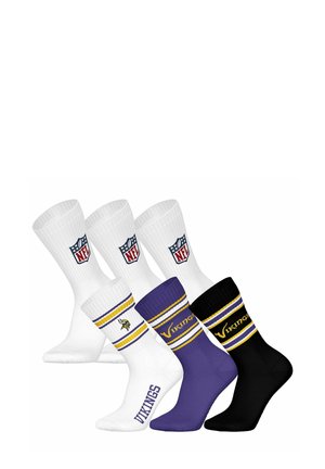 UNISEX 6ER PACK - TEAMS CREW FOOTBALL LOGO - Socken - minnesota vikings weiß