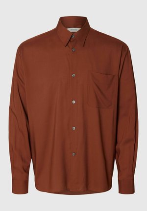 Selected, LONG SLEEVED SHIRT RELAXED FIT - Camisa - cherry mahogany