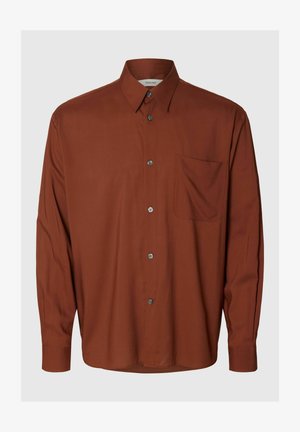Selected, LONG SLEEVED SHIRT RELAXED FIT - Camisa - cherry mahogany