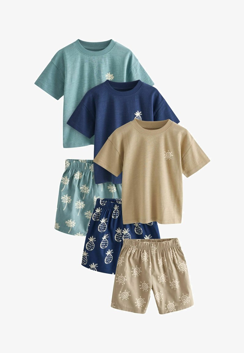 Next 3 PACK SET REGULAR FIT - Conjunto de pijama - green blue pineapple palm tree
