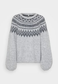 ONLREYKJA O NECK  - Πουλόβερ - light grey melange/dark grey melange