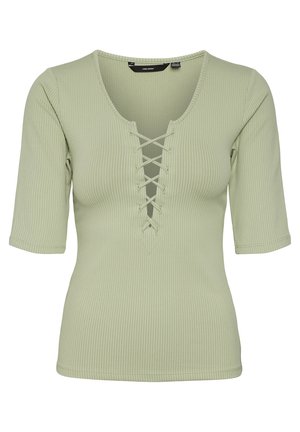 Vero Moda VMRIVA SHORT  - Tricou cu imprimeu - reseda