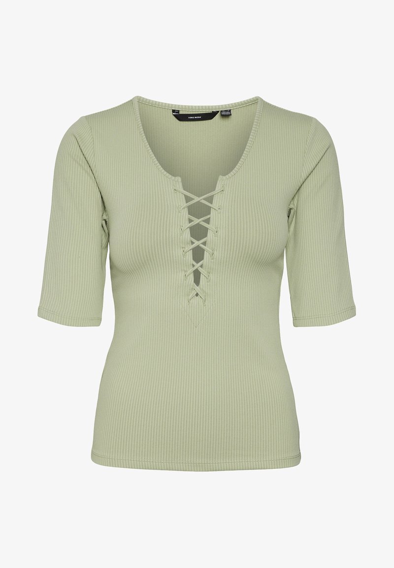 Vero Moda VMRIVA SHORT - Μπλουζάκι με στάμπα - reseda