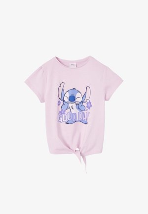 Vertbaudet, MIT KNOTEN UND SCHRIFT DISNEY LILO & STITCH - Print T-shirt - pulver lila