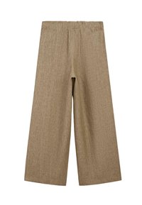 Weite Hosen aus leichtem, strukturiertem braunen Stoff. Mit einem elastischen Bund und einer lockeren Passform, mit einem glatten Finish.