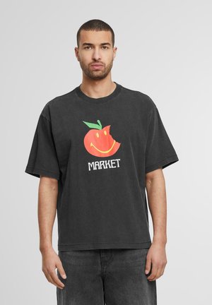 SMILEY HONEYCRISP - Print T-shirt - washed black