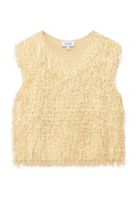 Top sans manches tricoté couleur crème avec un motif en fil bouclé texturé et un col rond de la marque & Other Stories.
